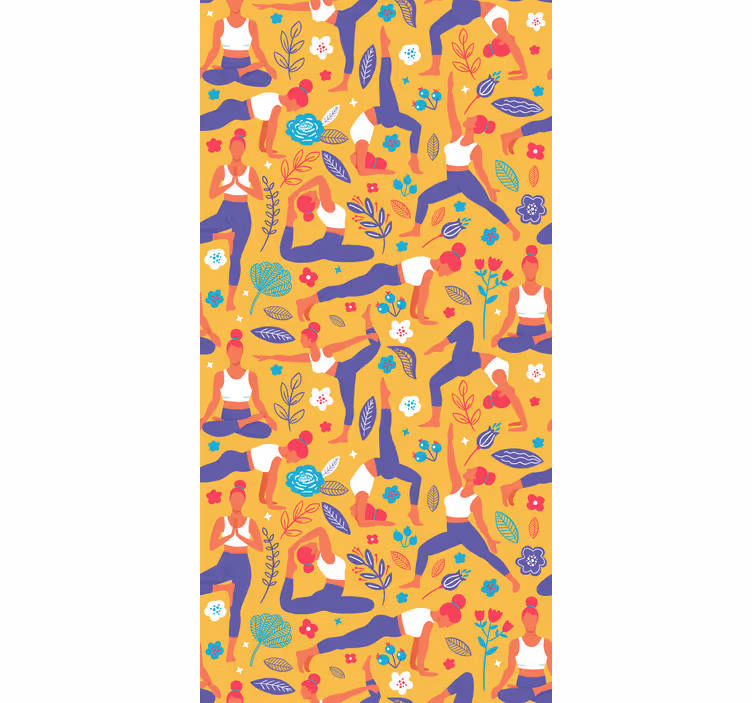 Rollo fenster modern mit handgezeichneten yoga-doodles - TenStickers