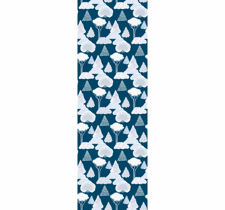 Rollo fenster modern japandi dunkelblaue bäume - TenStickers