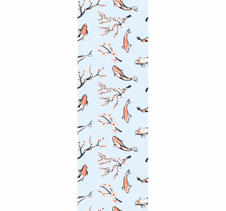 Rollo fenster modern koi fische und kirschzweige - TenStickers