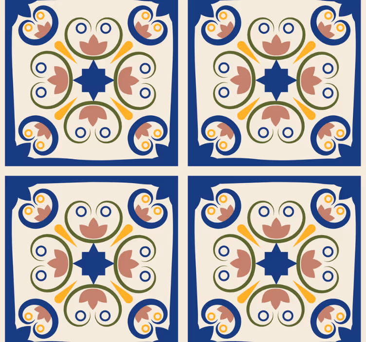 Rollo fenster modern mit rosa blumen portugiesischem muster - TenStickers