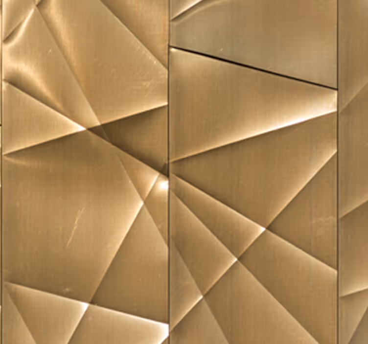 Rollo fenster modern mit 3d goldene polygonstruktur - TenStickers