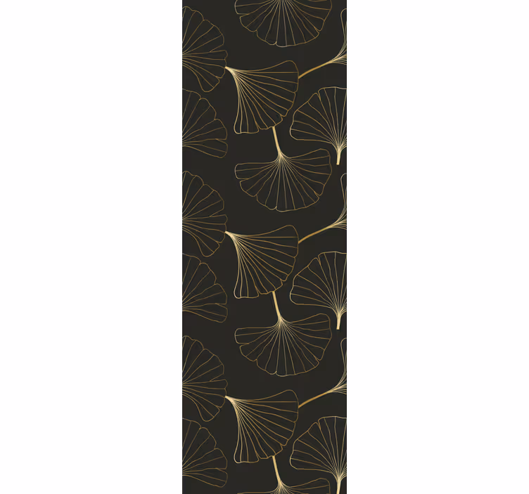Rollo fenster modern ginkgo blätter anthrazit gold - TenStickers