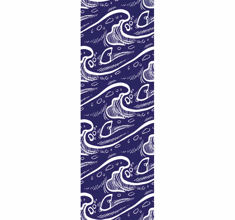 Rollo fenster modern mit blauem wellenmuster - TenStickers