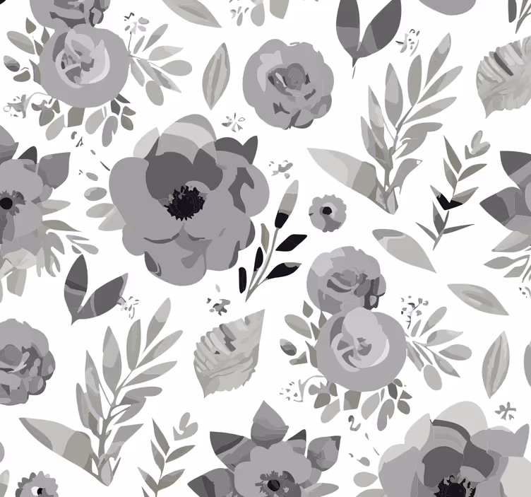 Rollo fenster grau aquarella blumen - TenStickers