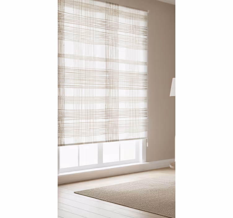 Rollo fenster beige dünnes jute-motiv in beige - TenStickers