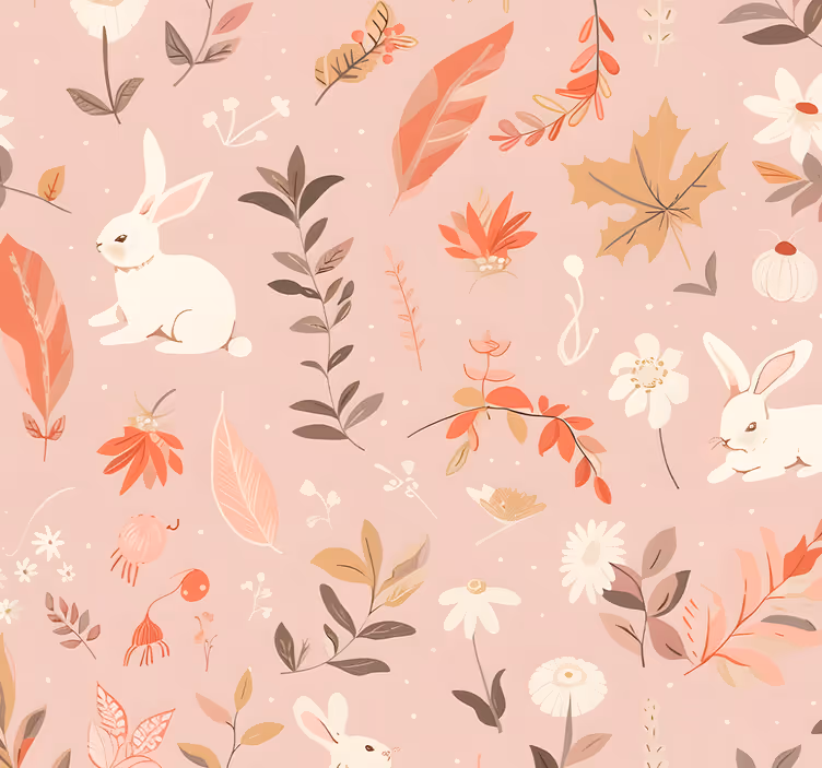 Rollo fenster rosa im design herbstwald - TenStickers