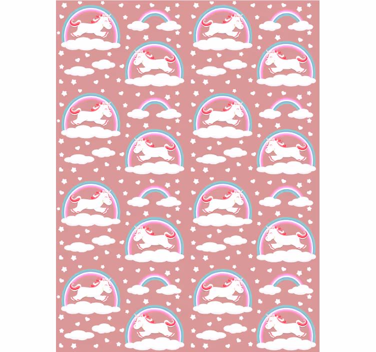 Rollo fenster rosa mit magischem einhorn-motiv - TenStickers