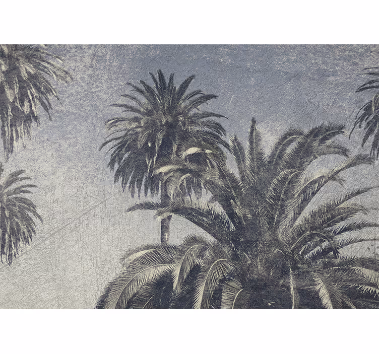 Rollo fenster küche mit grauen palmenmotiven - TenStickers