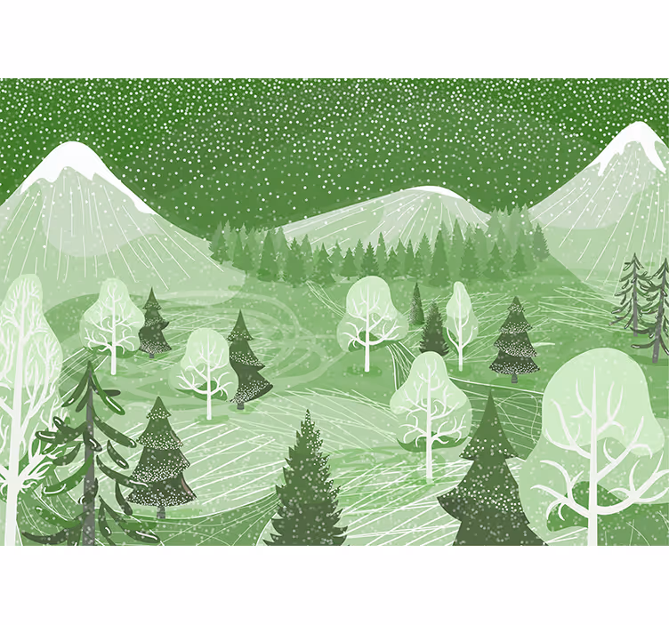 Rollo fenster küche grüner vintage wald - TenStickers