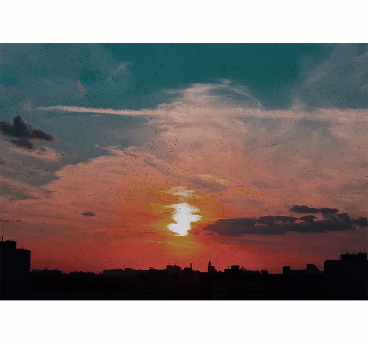 Rollo fenster küche elegantes design bewölkter himmel - TenStickers