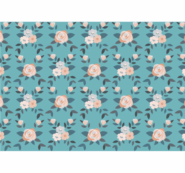 Rollo fenster küche pastell bunte rosen - TenStickers