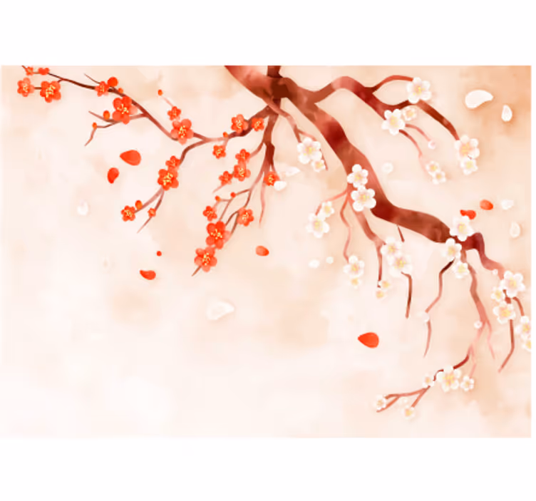 Rollo fenster küche mit chinesischem baum-motiv - TenStickers