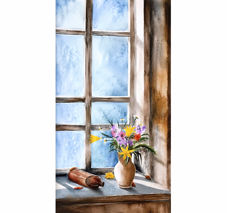 Rollo fenster küche im vintage pflanzen design - TenStickers