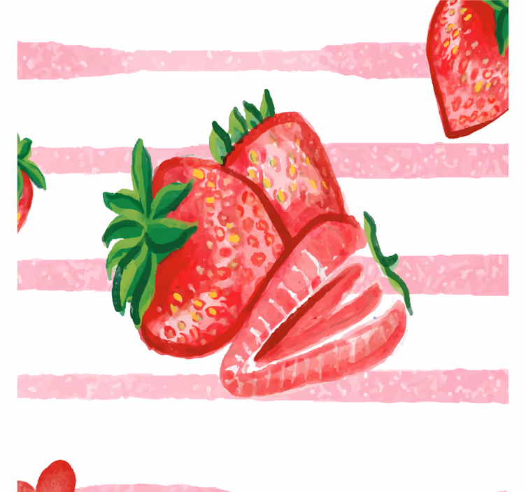 Rollo fenster küche nahtlose erdbeeren gestreift - TenStickers