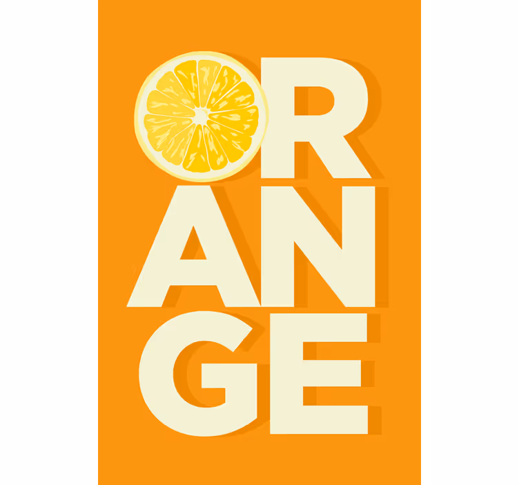 Rollo fenster küche in geschnittenem orangentext - TenStickers