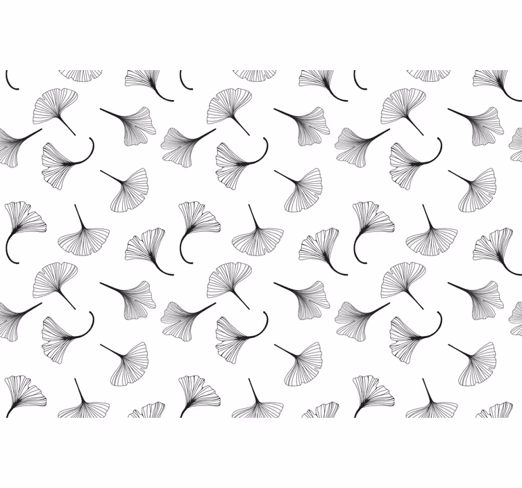 Rollo fenster küche ginkgo blätter schwarzes muster - TenStickers