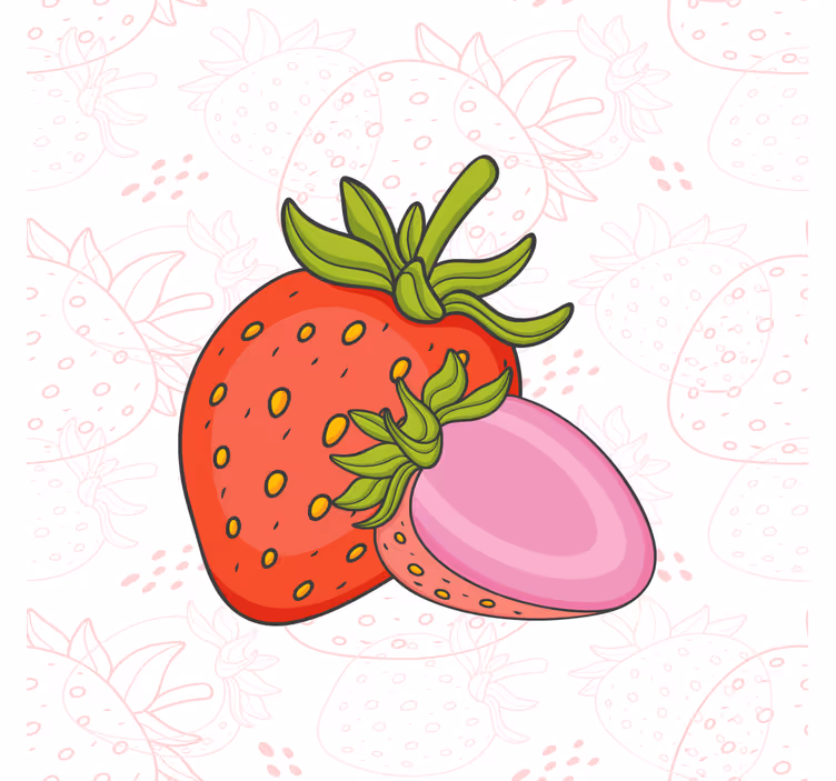 Rollo fenster küche nahtlose rote und pinke erdbeeren - TenStickers