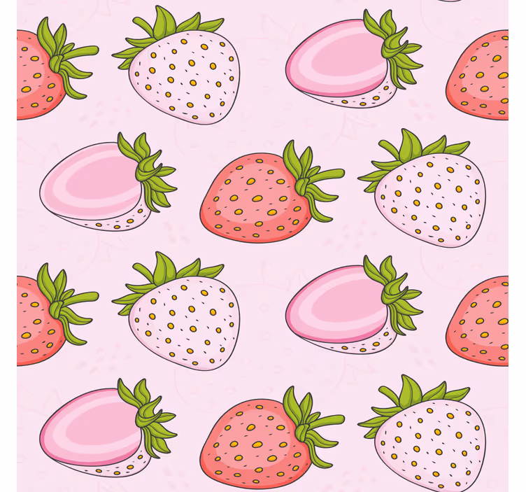 Rollo fenster küche nahtlose rosa und rote erdbeeren - TenStickers