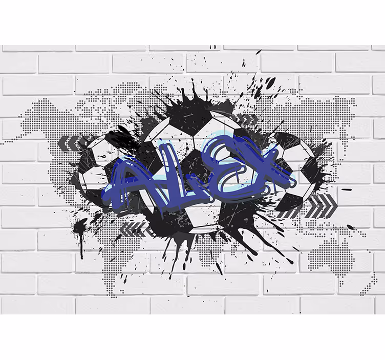 Rollo fenster weiß mit fußball graffiti - TenStickers