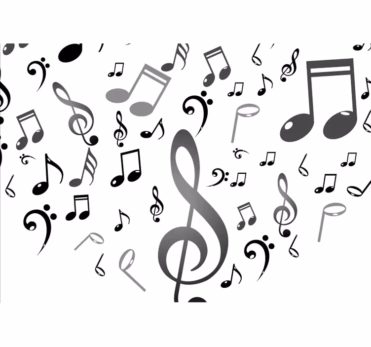 Rollo fenster weiß mit musiknoten - TenStickers
