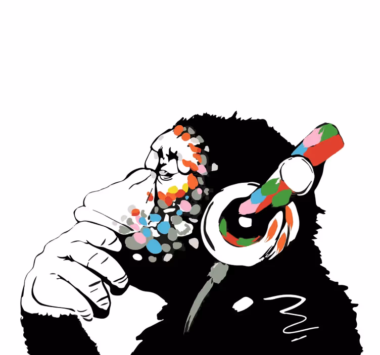 Rollo fenster wohnzimmer mono banksy musik - TenStickers