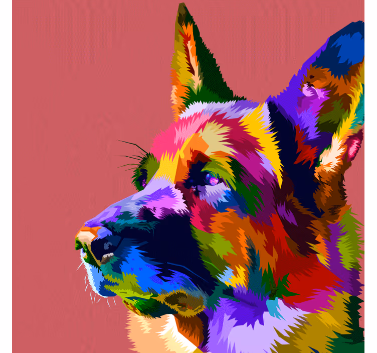 Rollo fenster wohnzimmer regenbogen deutscher schäferhund - TenStickers