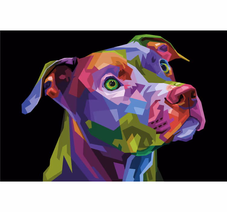Rollo fenster wohnzimmer moderne mehrfarbige pitbulls - TenStickers