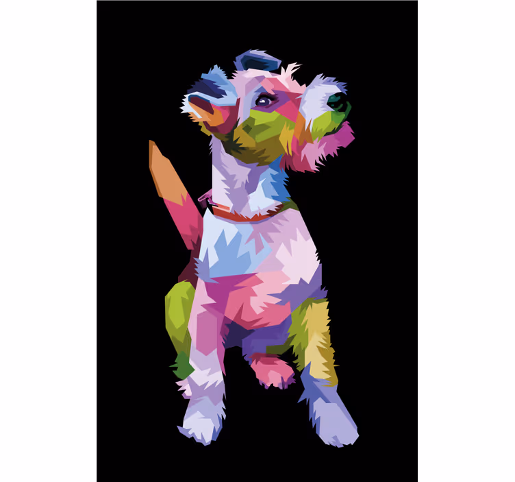 Rollo fenster wohnzimmer geometrische tiere fuchs terrier - TenStickers