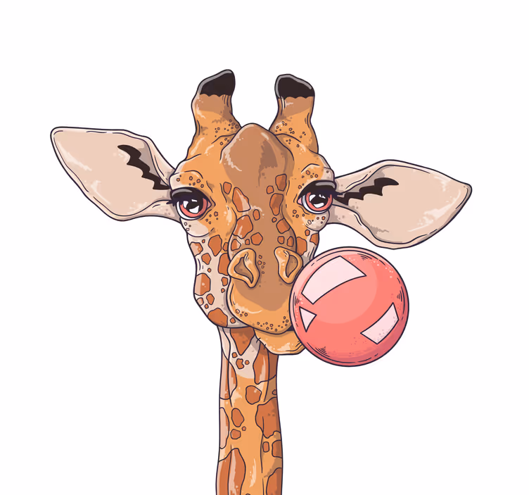 Rollo fenster wohnzimmer giraffe mit kaugummi - TenStickers