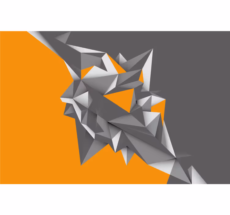 Rollo fenster wohnzimmer in grau-orange geometrisch - TenStickers