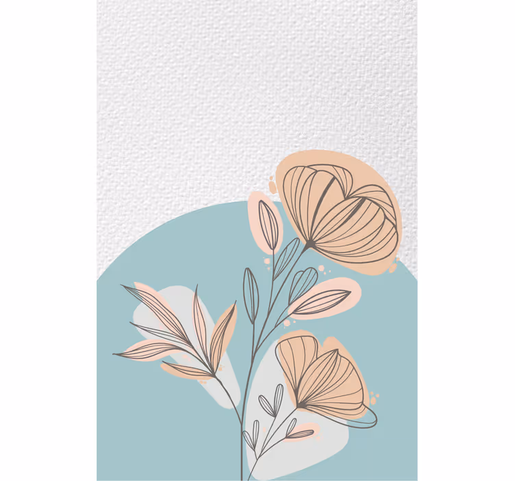 Rollo fenster wohnzimmer blumenmalerei - TenStickers