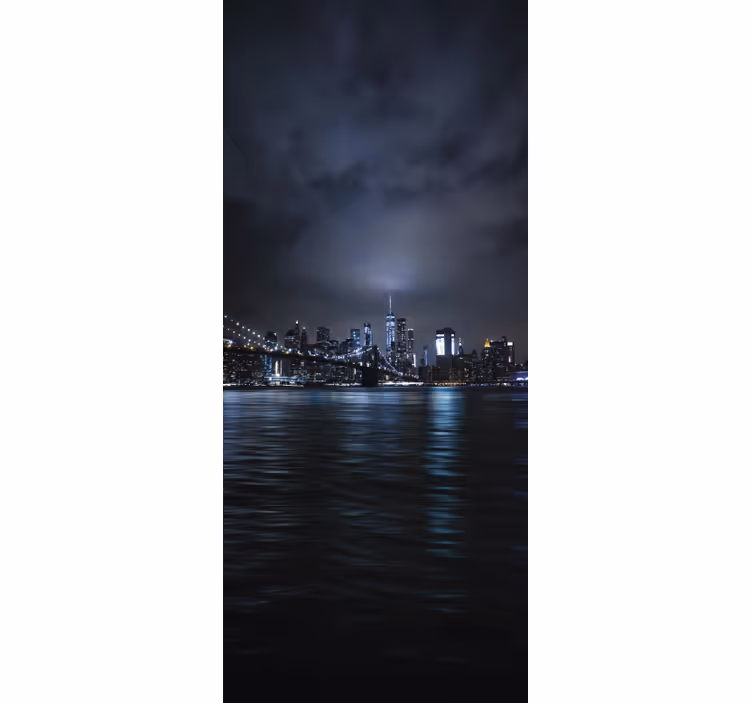 Rollo fenster schwarz urban nacht panorama - TenStickers