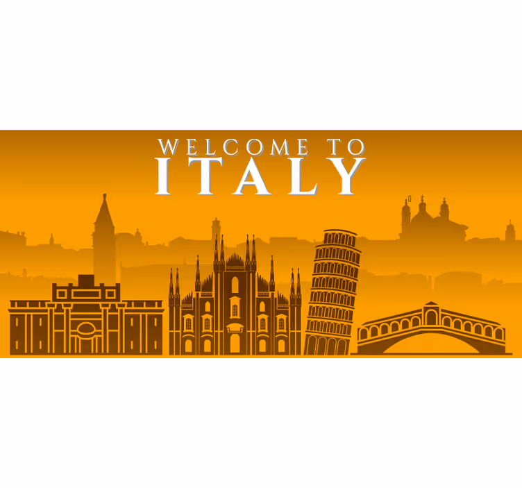 Rollo fenster gelb skyline italien - TenStickers
