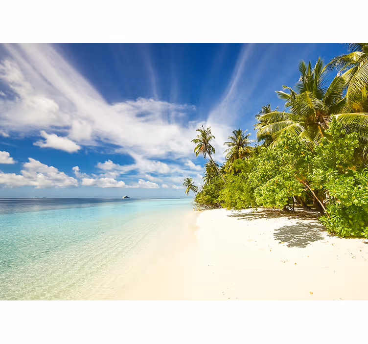 Rollo fenster wohnzimmer tropische insel see - TenStickers