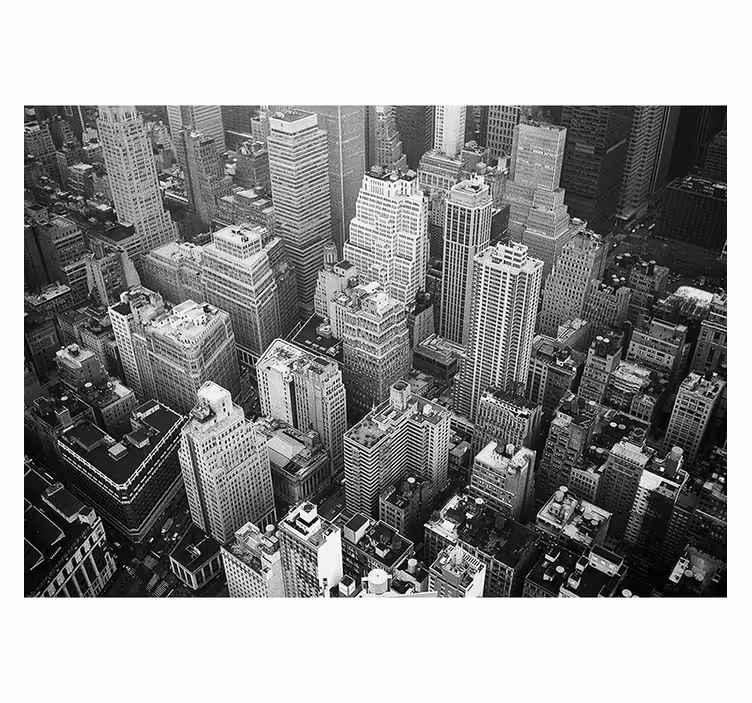 Rollo fenster wohnzimmer new york luftaufnahme schwarz-weiß - TenStickers