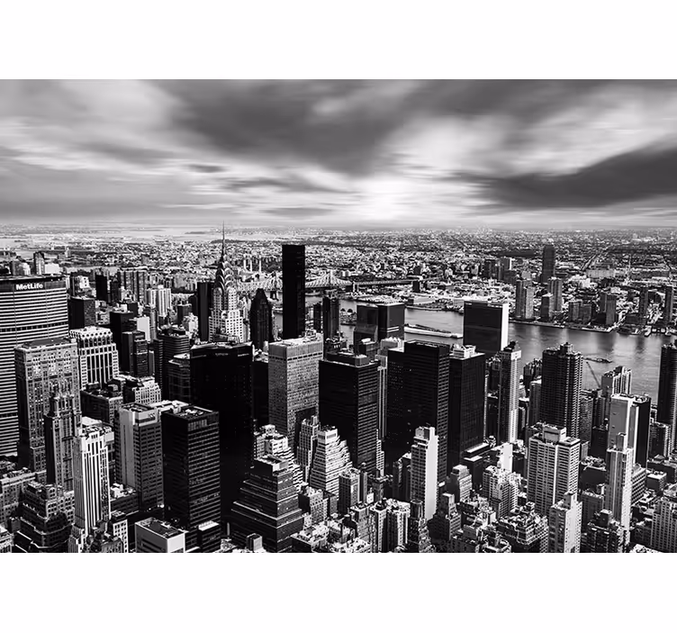 Rollo fenster wohnzimmer urban skyline panorama - TenStickers