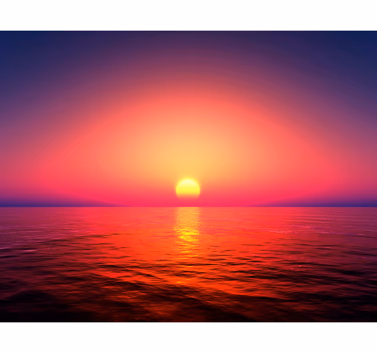 Rollo fenster wohnzimmer fototapete sonnenuntergang am meer - TenStickers
