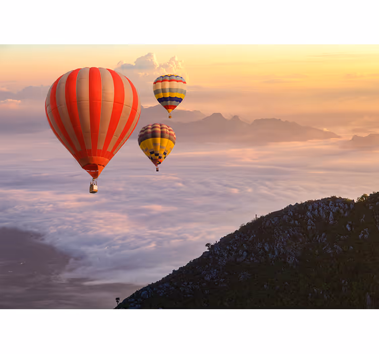 Rollo fenster wohnzimmer heißluftballons am himmel - TenStickers