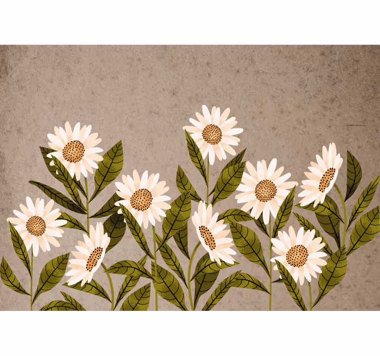 Rollo fenster wohnzimmer mit vintage-gänseblümchen - TenStickers