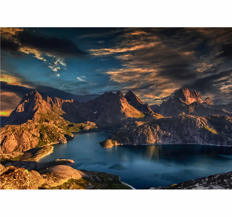 Rollo fenster wohnzimmer norwegische landschaft meer berge - TenStickers