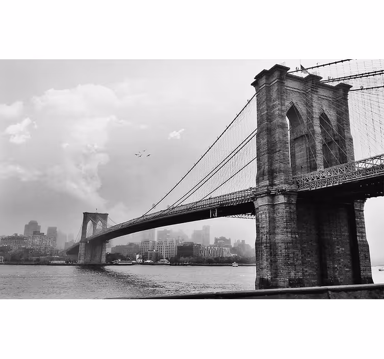 Rollo fenster wohnzimmer mit new yorker brücke - TenStickers