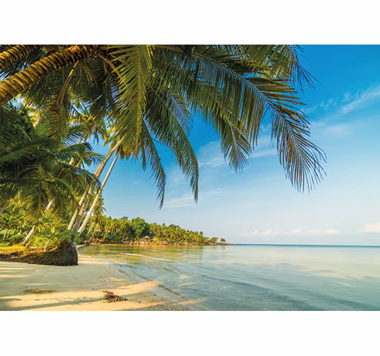 Rollo fenster wohnzimmer friedliches paradies am meer - TenStickers