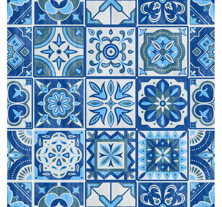 Rollo fenster blau im talavera-muster - TenStickers