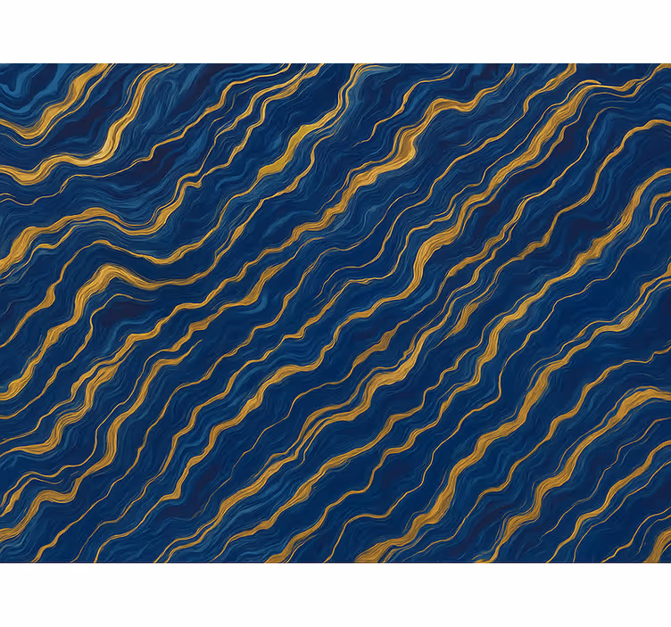 Rollo fenster blau mit blauem und goldenem marmor - TenStickers