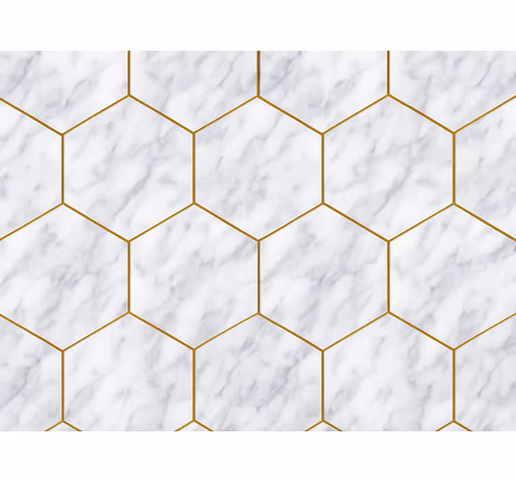 Rollo fenster modern mit hexagonalen marmorfliesen - TenStickers