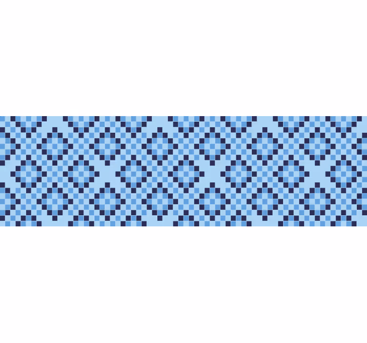 Rollo fenster blau geometrisches blaues pixelmuster - TenStickers