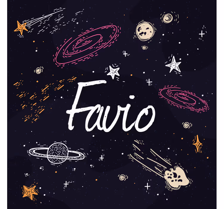 Rollo fenster blau galaxy mit personalisierbarem namen - TenStickers
