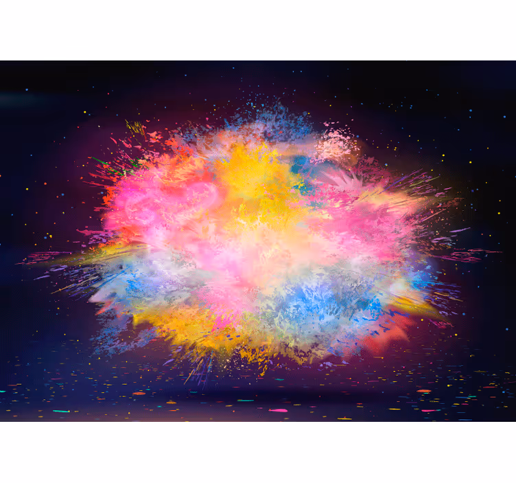 Rollo fenster wohnzimmer regenbogen farbexplosion - TenStickers