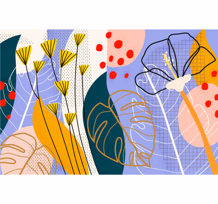 Rollo fenster wohnzimmer buntes blumenmuster - TenStickers