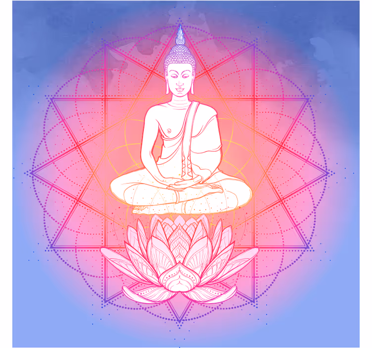 Rollo fenster wohnzimmer mandala buddha meditierend - TenStickers